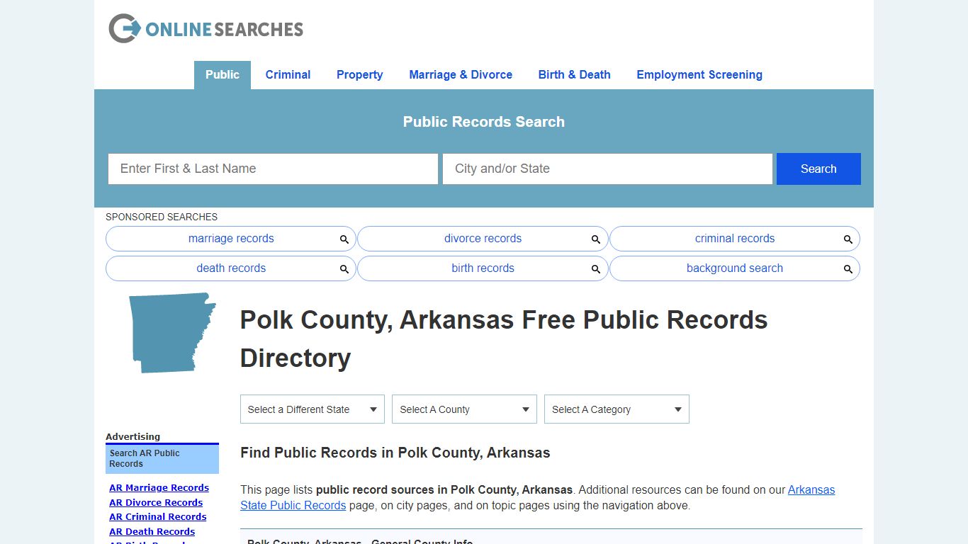 Polk County, Arkansas Public Records Directory