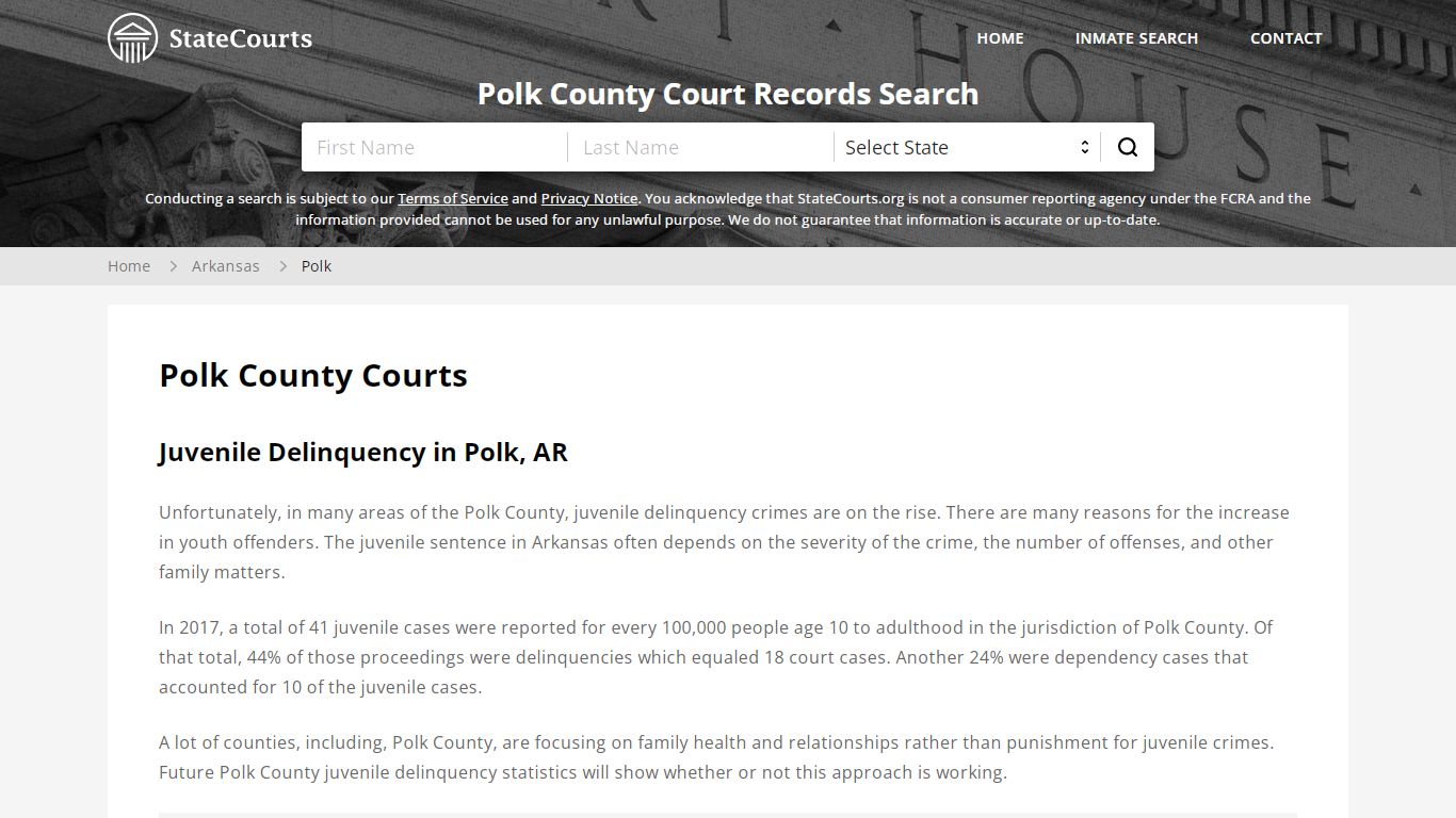 Polk County, AR Courts - Records & Cases - StateCourts